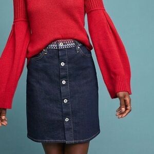 NWT LEVI’S Made & Crafted High-Rise Skirt in Sky Rinse Sz 30 Button Front